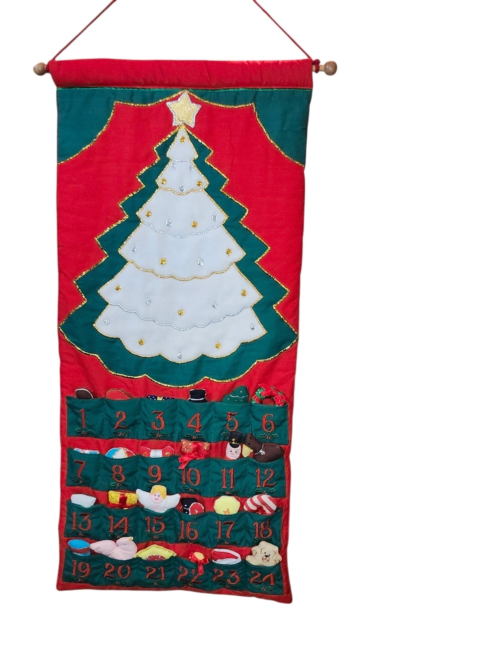 Vintage Pockets Of Learning Christmas Advent Calendar Christmas tree
